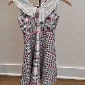 Janie and Jack Sleeveless Red & Navy Plaid Collar Dress - NWT